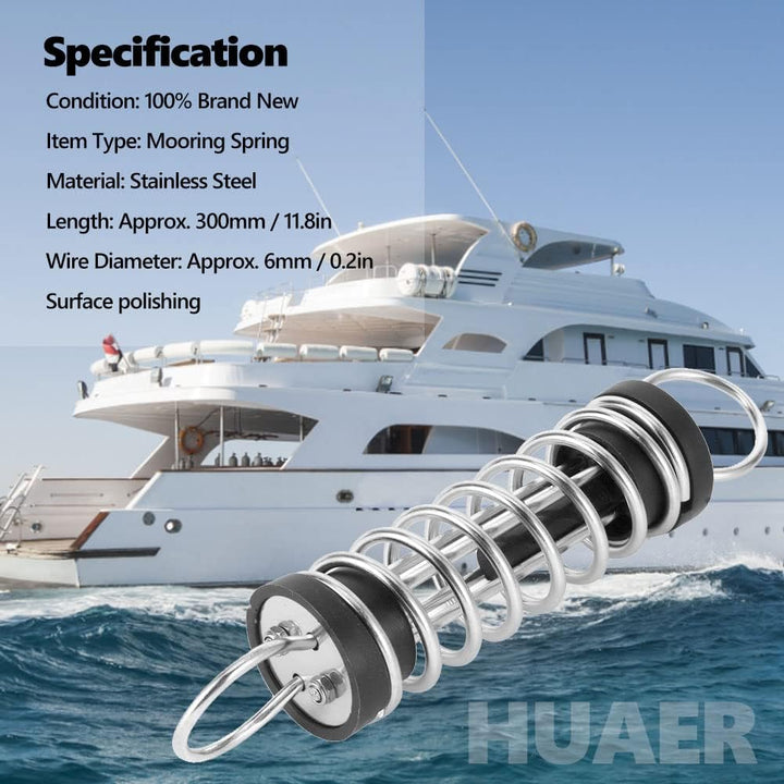 Festmacher, 6 X 300 Mm Festmacher Feder Aus Edelstahl Anker Dockleine Festmacher Feder Für Aufblasba