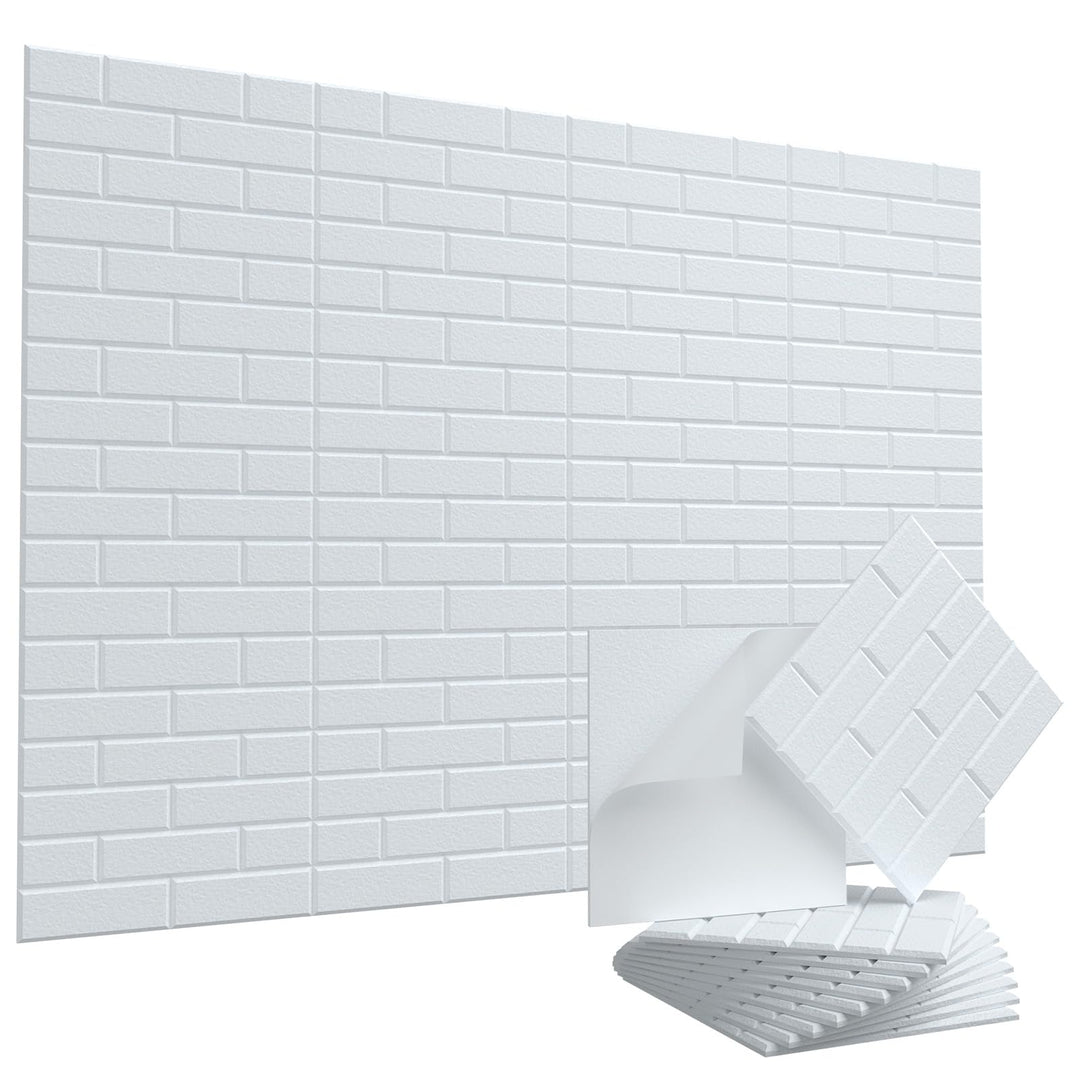 Vieshful Selbstklebende Akustikpaneele 20 Stück 30x30x1cm Ziegeloptik | Schallabsorbierende Wandpane