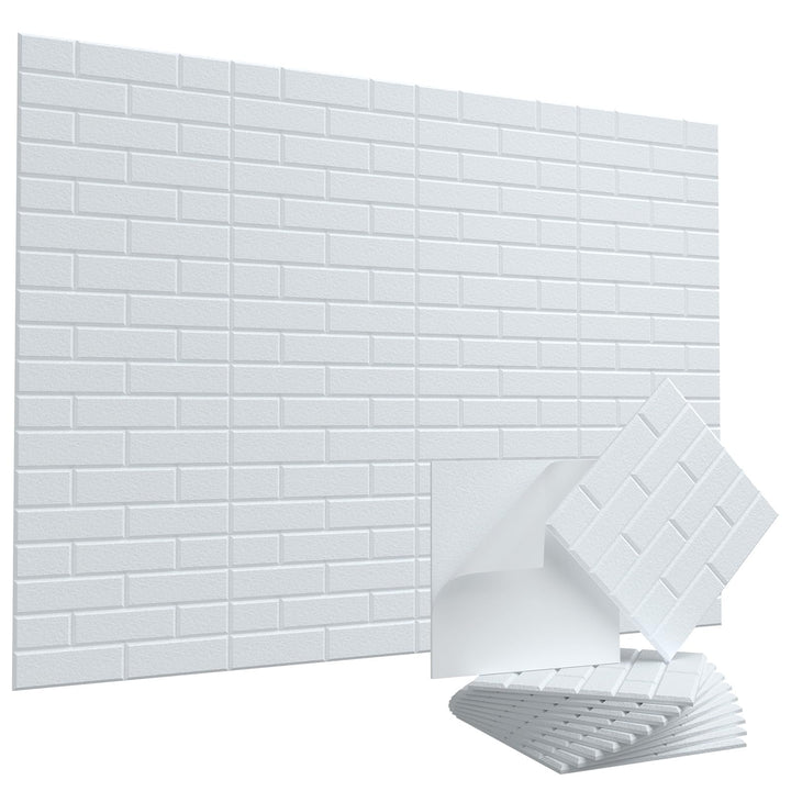 Vieshful Selbstklebende Akustikpaneele 20 Stück 30x30x1cm Ziegeloptik | Schallabsorbierende Wandpane