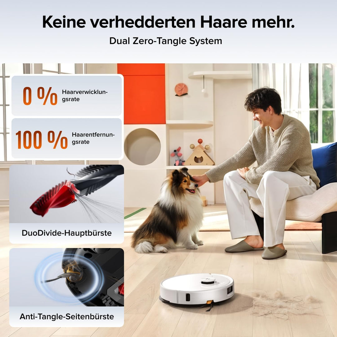 roborock Qrevo 2 Pro Saugroboter mit Wischfunktion, 25.000 Pa Saugkraft | Dual Anti-Tangle-System, A