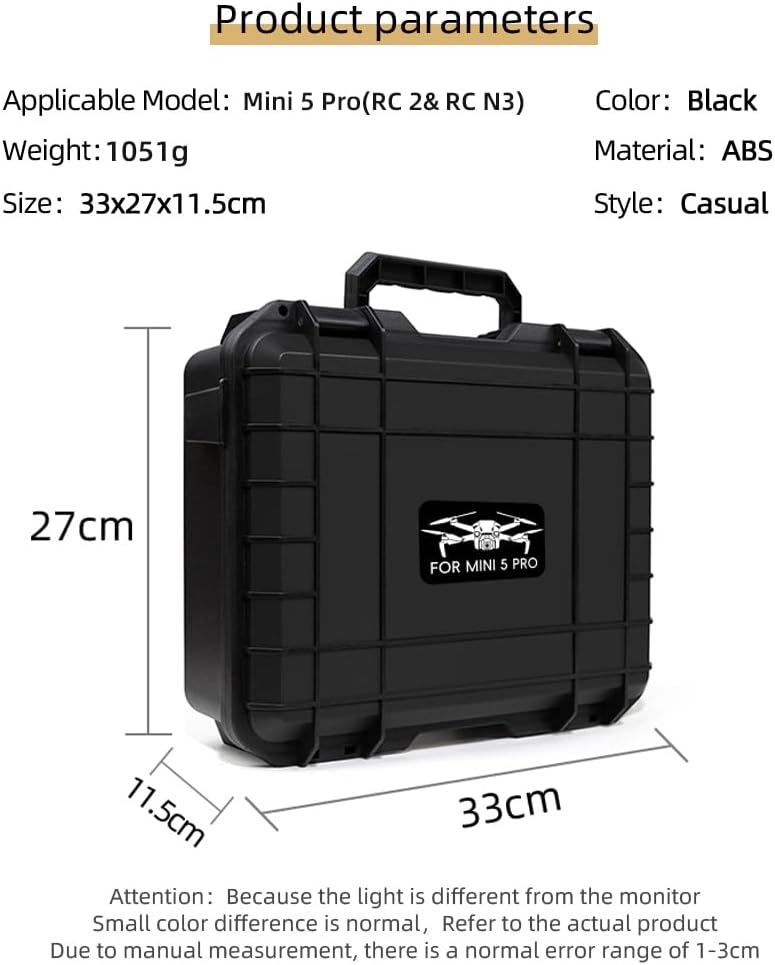 ZJRXM Mini 5 Pro Koffer, Hardshell Aufbewahrungs Tasche für DJI Mini 5 Pro Drone Zubehör, Hartschale