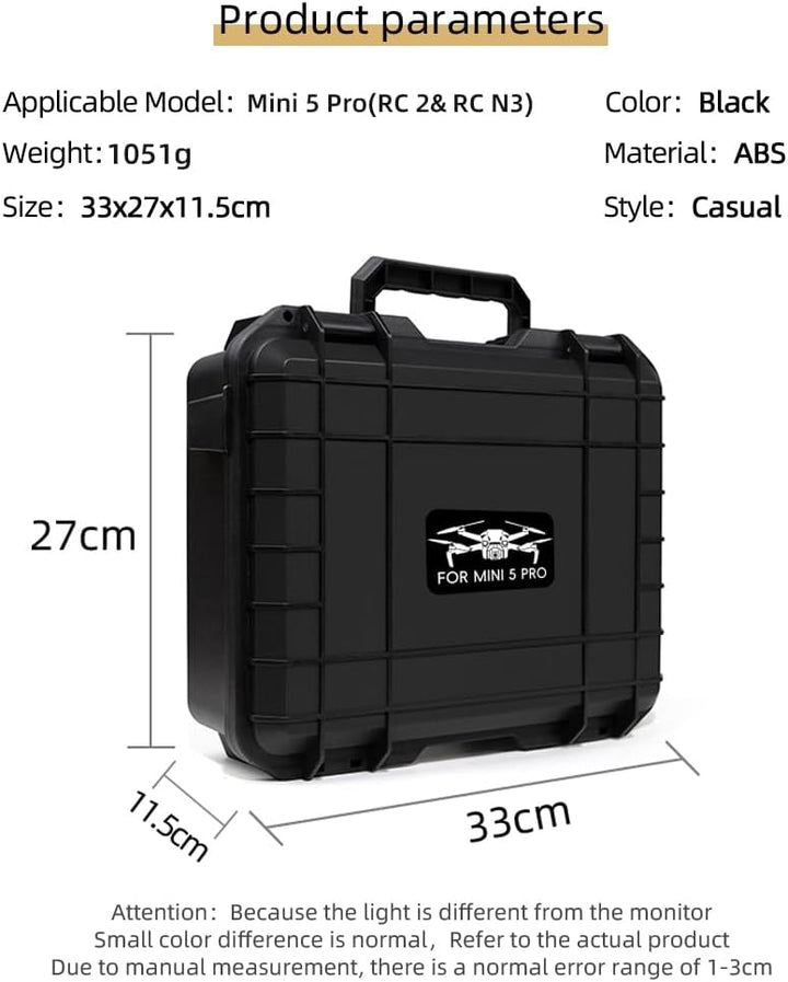 ZJRXM Mini 5 Pro Koffer, Hardshell Aufbewahrungs Tasche für DJI Mini 5 Pro Drone Zubehör, Hartschale