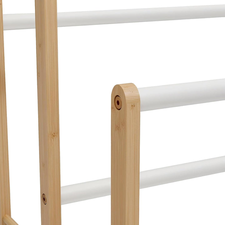CLP Handtuchhalter ohne Bohren Holz Malami, Handtuchständer freistehend Bambus Edelstahl, Badetuchha