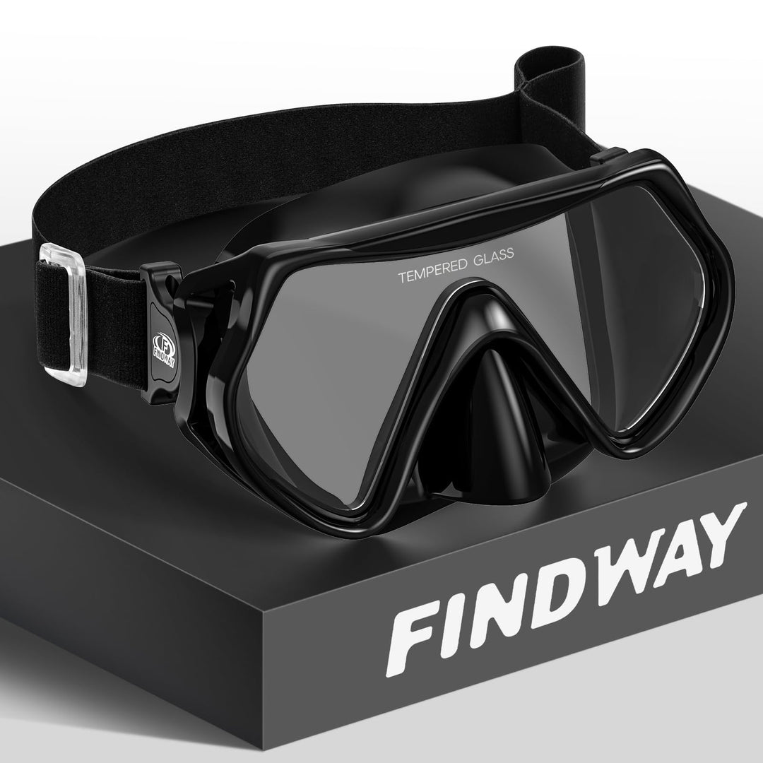 Findway Taucherbrille Erwachsene Teenager mit Verstellbares Elastisches Kopfband Stoffband, Tauchmas