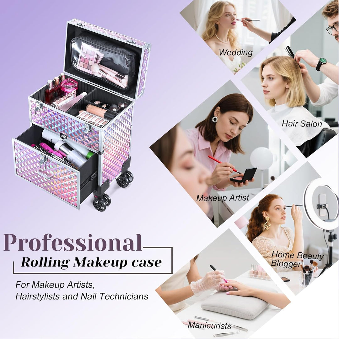 Kosmetikkoffer Trolley Kosmetik Trolley mit Schublade Make up Koffer Schminkkoffer Friseurkoffer mit