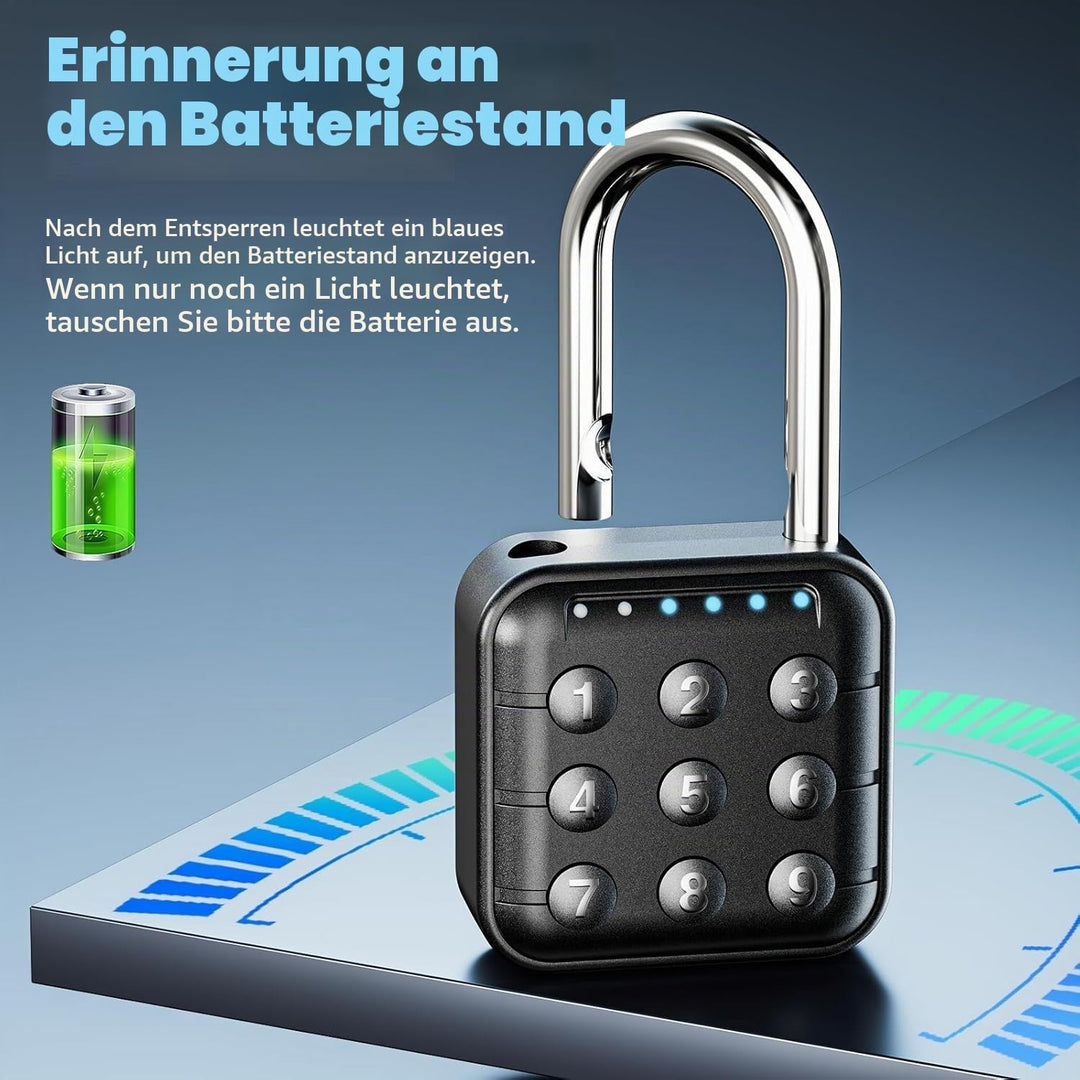 6 Stellig Schwer Zahlenschloss, Vorhängeschloss mit Zahlencode, IP67 Wasserdicht Hohe Sicherheit Loc