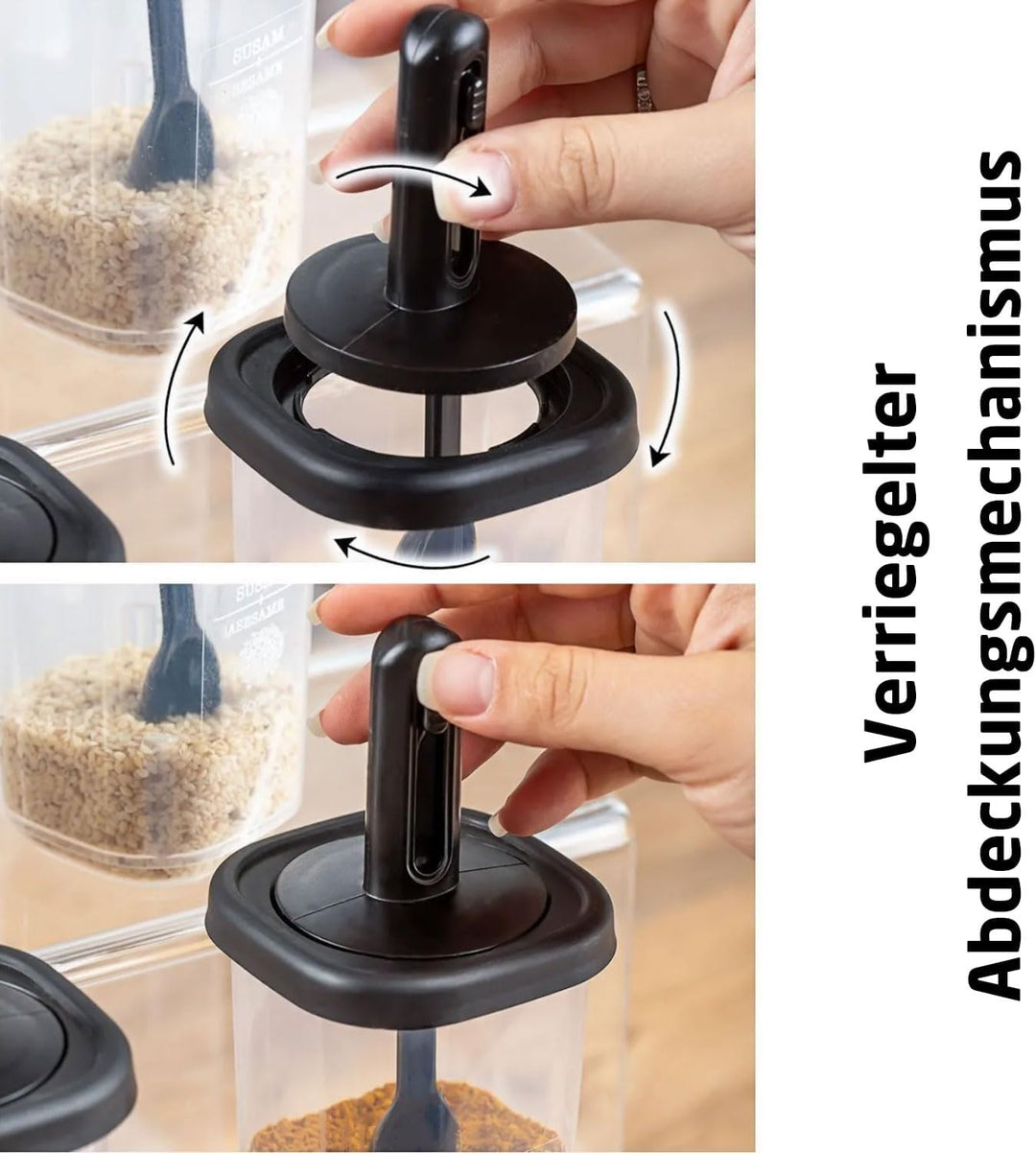 Gewürzbehälter Auswahl, Modernes Design Weiss Silber für Küche (12er Set | 350 ml L), 12er Set | 350