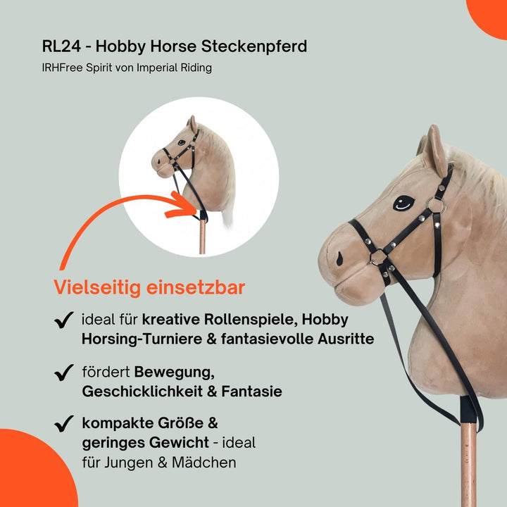 RL24 - Hobby Horse Pferde IRHFree Spirit von Imperial Riding – Steckenpferd – Spielpferd aus Plüsch