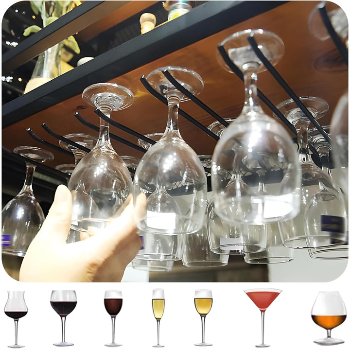 Weinregal zur Wandmontage, 2 Lagig Hängend Deckenregal Weinregal mit Glashalter, Industrielles Metal