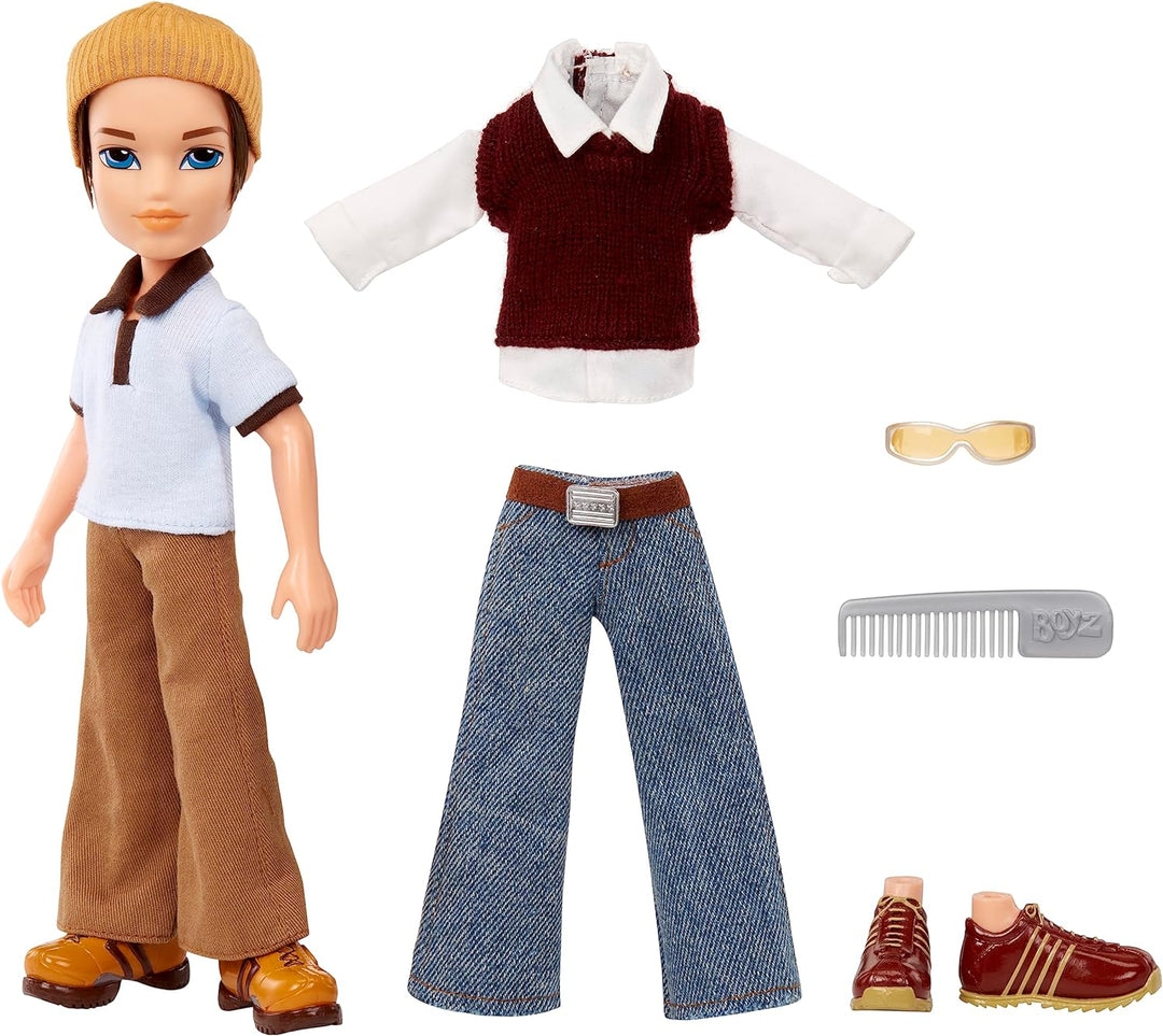 Bratz Original Modepuppe Koby - Boyz Series 3 - Jungen Puppe, 2 Outfits und Poster - Für Sammler und