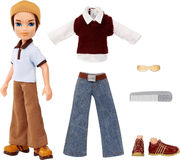 Bratz Original Modepuppe Koby - Boyz Series 3 - Jungen Puppe, 2 Outfits und Poster - Für Sammler und