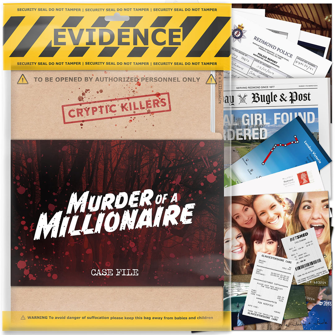 Cryptic Killers Unsolved Murder Mystery Game - Cold Case Files Investigation Detective Clues/Evidenc