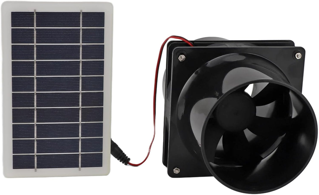 10 W 12 V Solarpanel-Lüfter-Set, Rundes Rohr, Solarbetriebener Abluftventilator, ABS-Solar-Ventilato