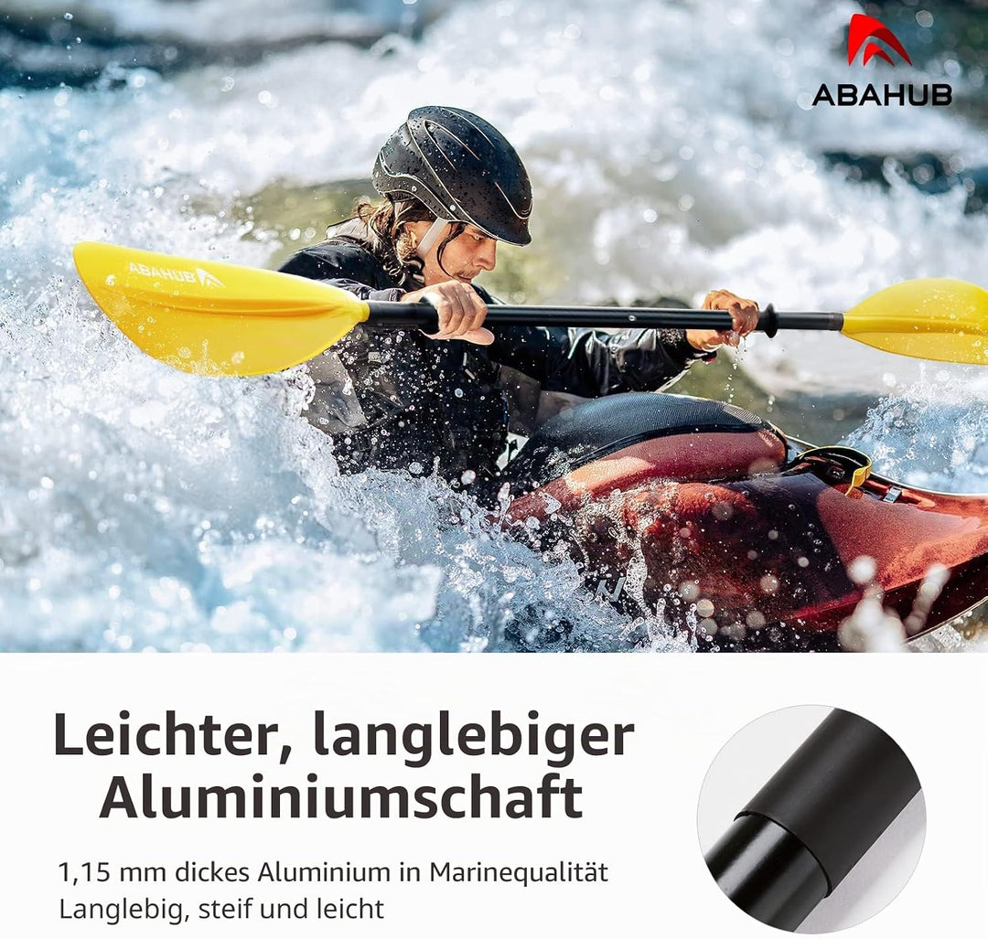 Abahub 218/230/241cm Kajak Paddel Aluminium Doppelpaddel mit Paddelleine für Kajakfahren Ruderboot K