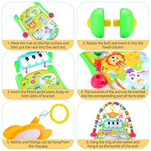 Spielmatte, Baby, Spieldecke Baby, Krabbeldecke für Baby Spielbogen für Babys, Laufstallfunktion, 1