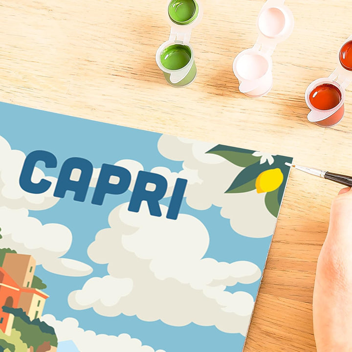 Ravensburger CreArt 25893 - Capri - Malen nach Zahlen Erwachsene, DIY Malset mit Pinsel und Acrylfar