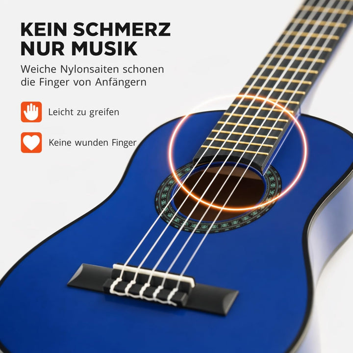 Music Alley MA-52 Classical Acoustic Guitar Kids Guitar and Junior Guitar Blue, Blue