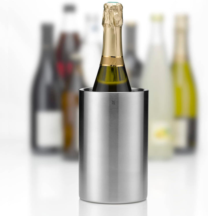 WMF Clever&More Sekt-Weinkühler Edelstahl 19,5 cm, Flaschenkühler doppelwandig, hält länger kühl, Se