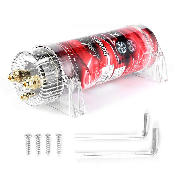 Sharainn Farad Kondensator, 2.0 Farad Leistungs Kondensator LED Rot Auto Audio Kondensator 10-16VDC