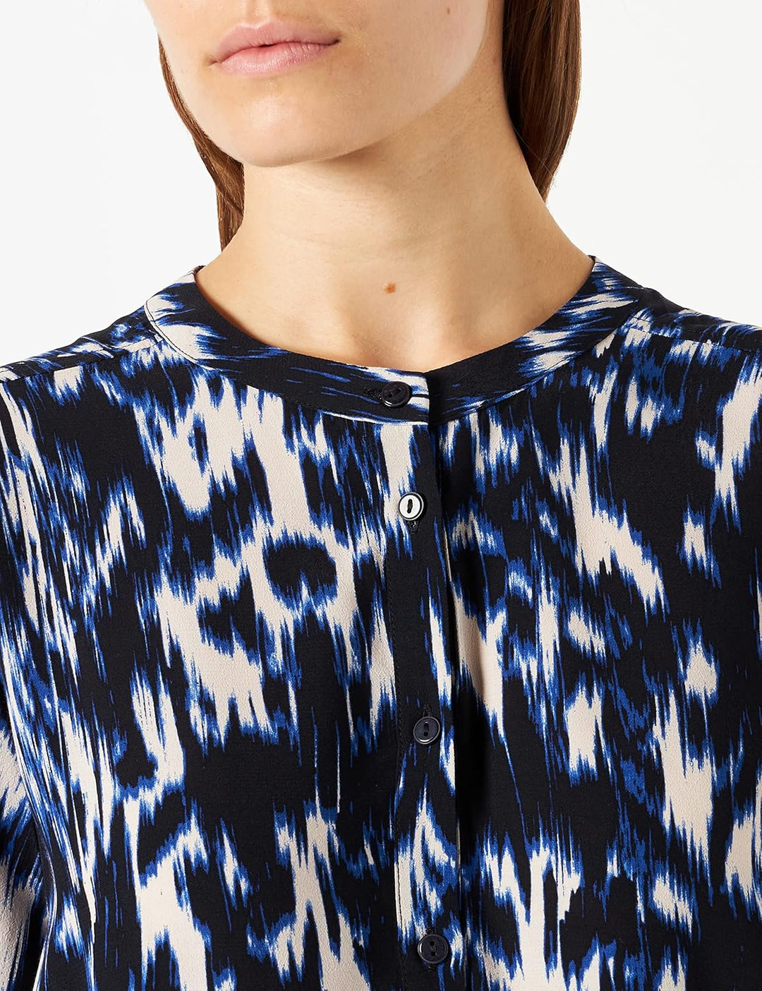 PART TWO Damen Ryapw Sh T-Shirt 38 Dark Navy Ikat Print, 38 Dark Navy Ikat Print