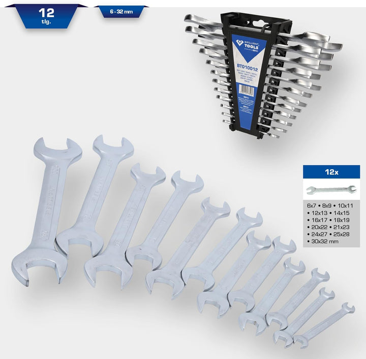 BRILLIANT TOOLS BT010012 Doppel-Maulschlüssel-Satz, 12-tlg [Powered by KS TOOLS] 12-tlg., 12-tlg.