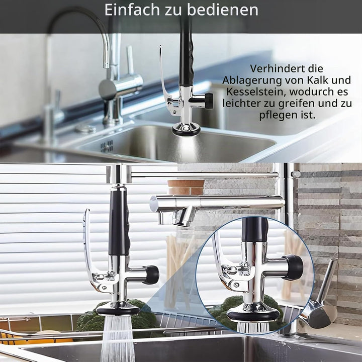 Profi Gastro Handbrause, wasserhahn küche aufsatz 1/2" Standard-AG Spülbrause aus Messing Gastronomi
