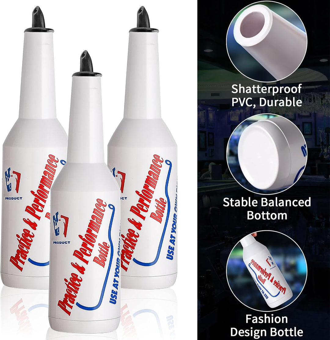 SuproBarware Flair Bottle 3er-Set – Cocktail-Shaker, Trainingsflasche, Flair Barkeeper-Übungs- und L
