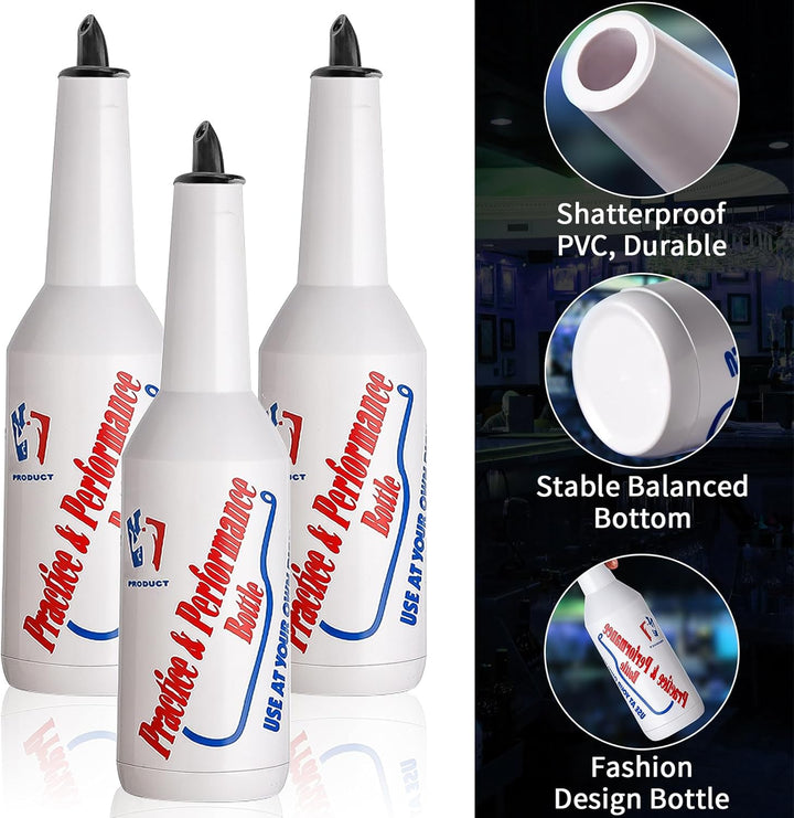SuproBarware Flair Bottle 3er-Set – Cocktail-Shaker, Trainingsflasche, Flair Barkeeper-Übungs- und L