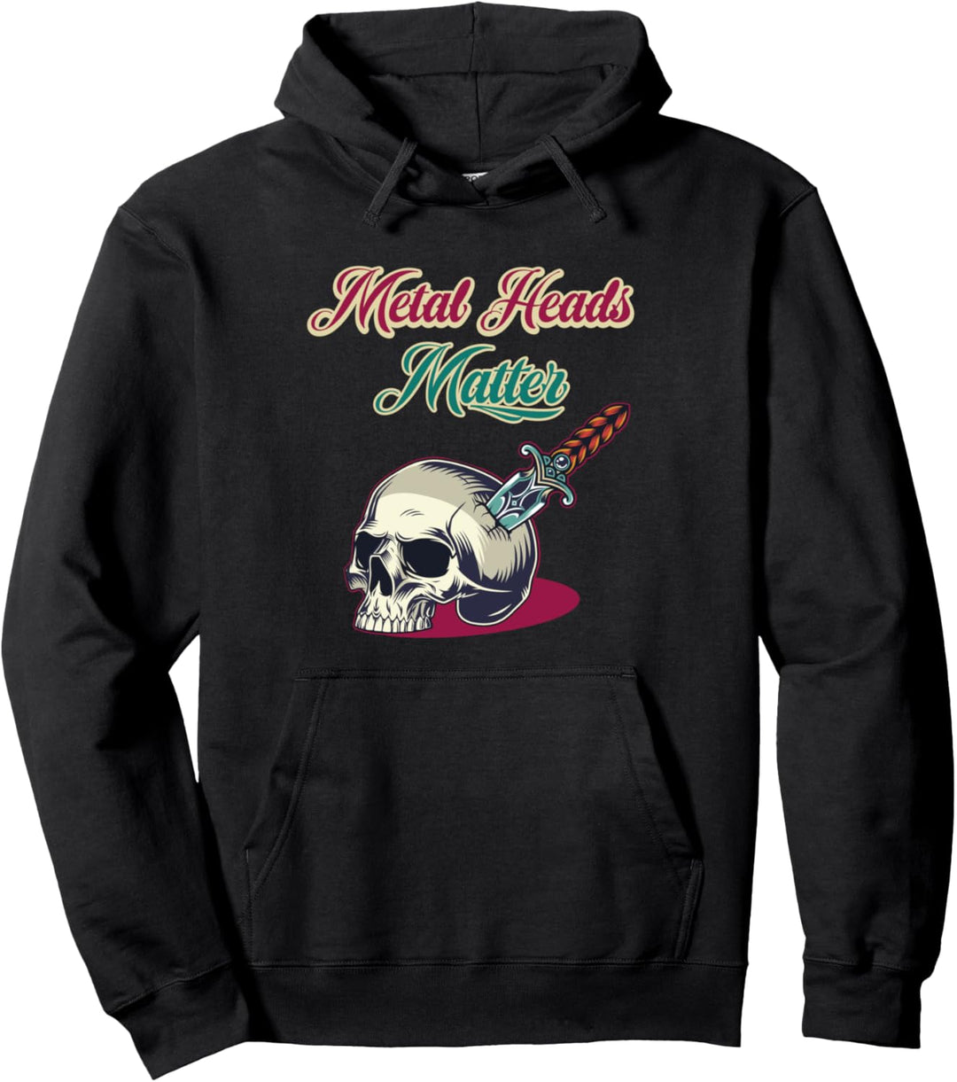 Metal Heads Matter Knife Bone Death Metal Goth Genre Musik Pullover Hoodie