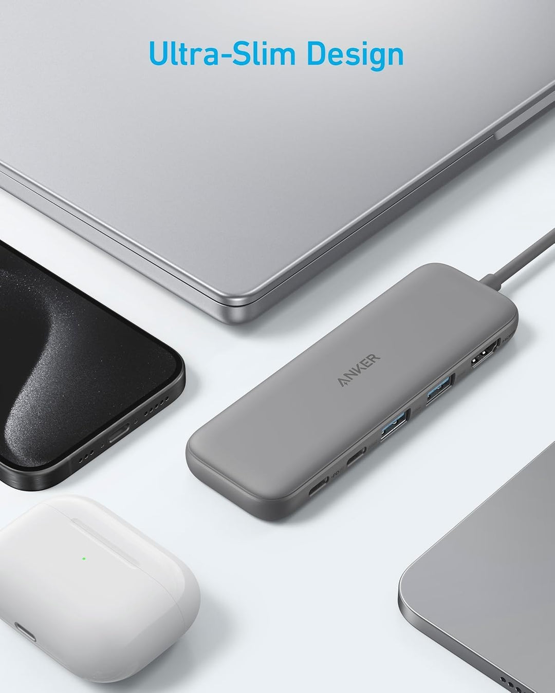 Anker USB C Hub, 332 USB-C Hub (5-in-1) mit 4K HDMI Display, 5Gbps Datenanschluss und 2 USB-A Ports