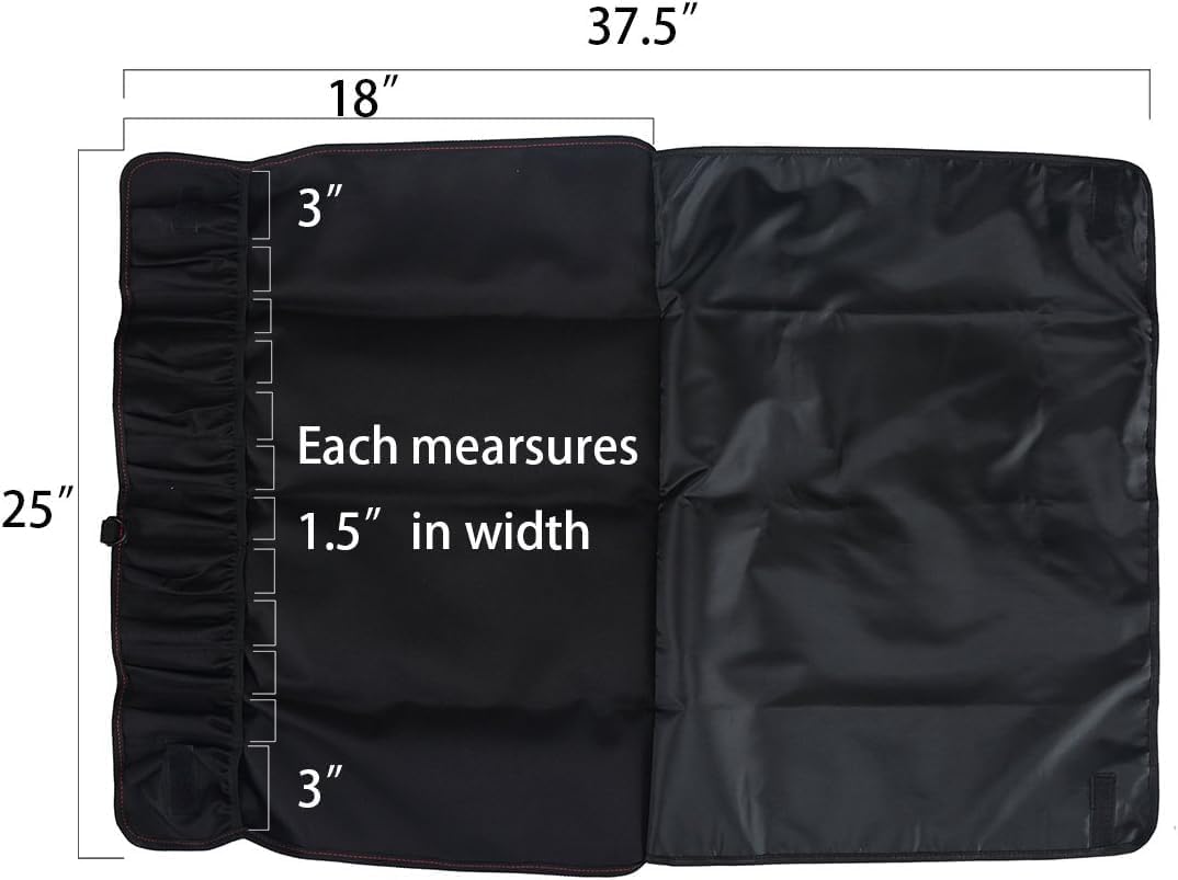 Tosnail Chef Messer Roll Tasche, Heavy Duty Messer Tasche mit 21 Slots & 1 grosse Reissverschlusstas