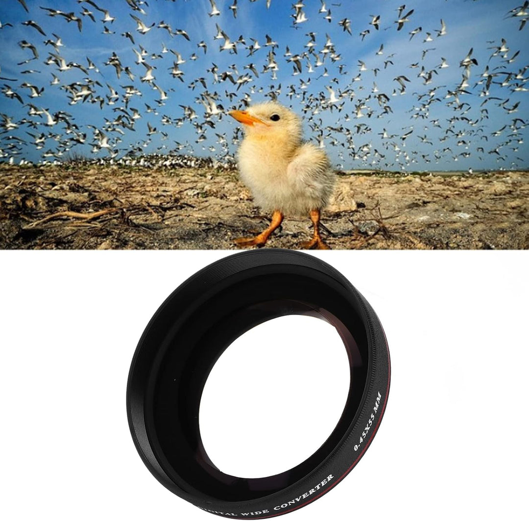 Zunate Weitwinkel-Objektivfilter, 55 Mm 0,45X Ultra Slim Weitwinkel-Objektivfilter, für Durchmesser