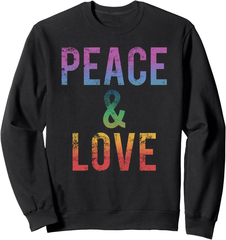 Frieden & Liebe Retro Regenbogen Boho Hippie 60er 70er Jahre Sweatshirt