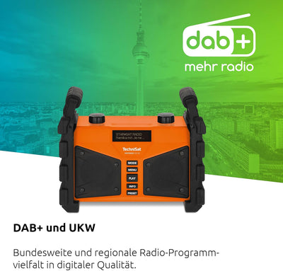 TechniSat DIGITRADIO 230 OD - DAB+ Baustellenradio (DAB+, DAB, UKW, USB, AUX in, Bluetooth, leistung