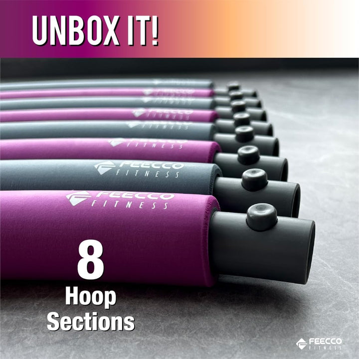 FEECCO Hula Hoop Reifen Erwachsene - hullahub Reifen zum Abnehmen 1kg - Lila, 1kg - Lila