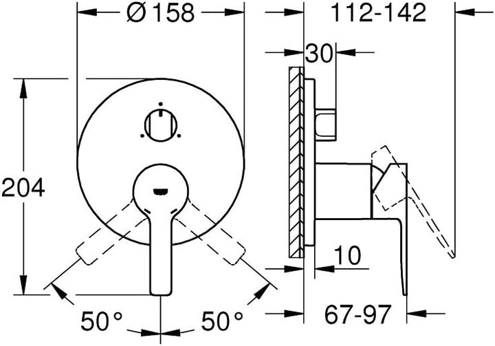GROHE Lineare | Einhandbatterie mit 3-Wege Umstellung | supersteel | 24095DC1
