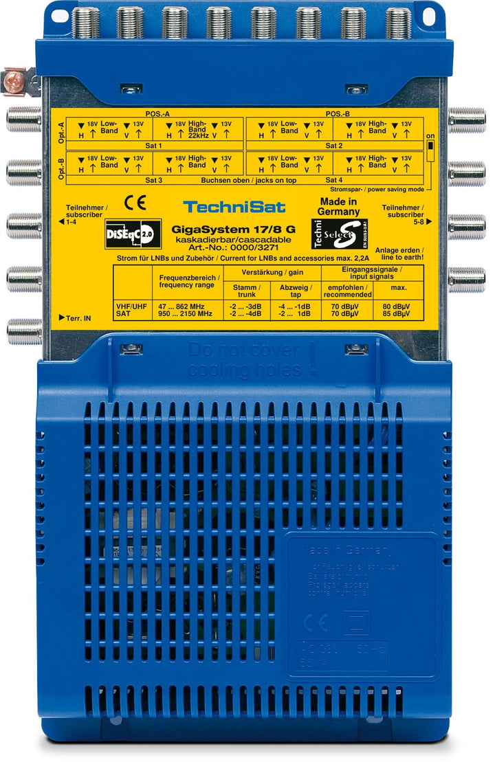 TechniSat GIGASYSTEM 17/8 G - Multischalter-System für Sat-Anlagen (bis zu 4 Satpositionen, für 4 Qu