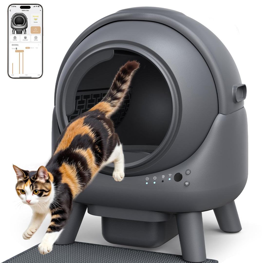 Katzenklo Selbstreinigend FEELNEEDY 65L Elektrische Automatische Katzentoilette, APP-gesteuert, Sich
