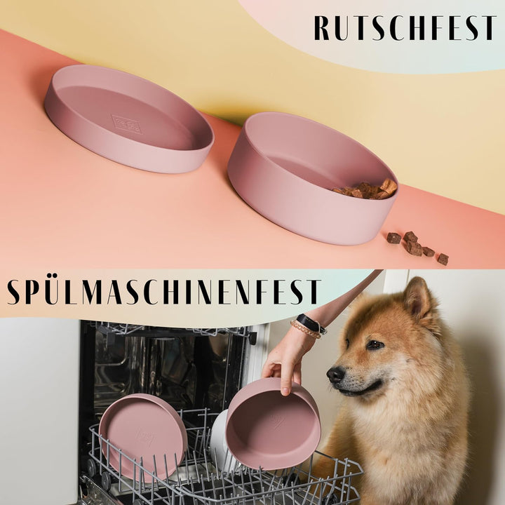 ne&amp;no® Silikon Hundenapf 1200 ml mit Deckel für kleine und mittelgrosse Hunde | im Kühlschrank luftd