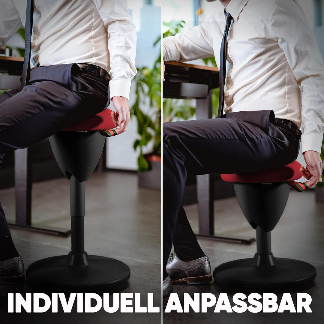 SteinLife Cone [Black Edition] - Sitzhocker ergonomisch mit Schwingeffekt - [Höhenverstellbar] - Bür