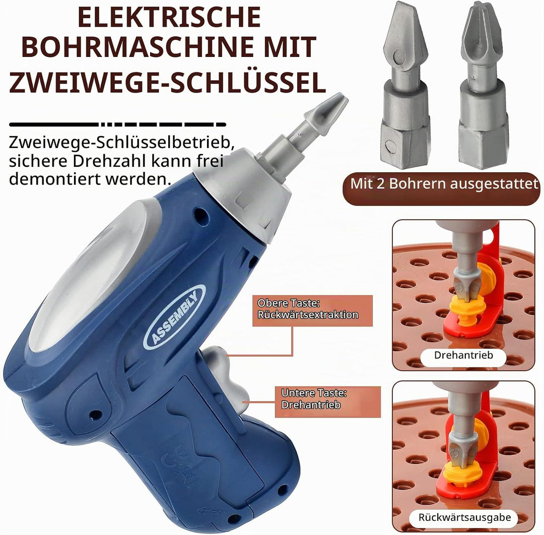 xinrongda Steckspiel Spielzeug ab 3 Jahre mit Bohrmaschine Pädagogisch Kreativ Spielzeug mit Drillen