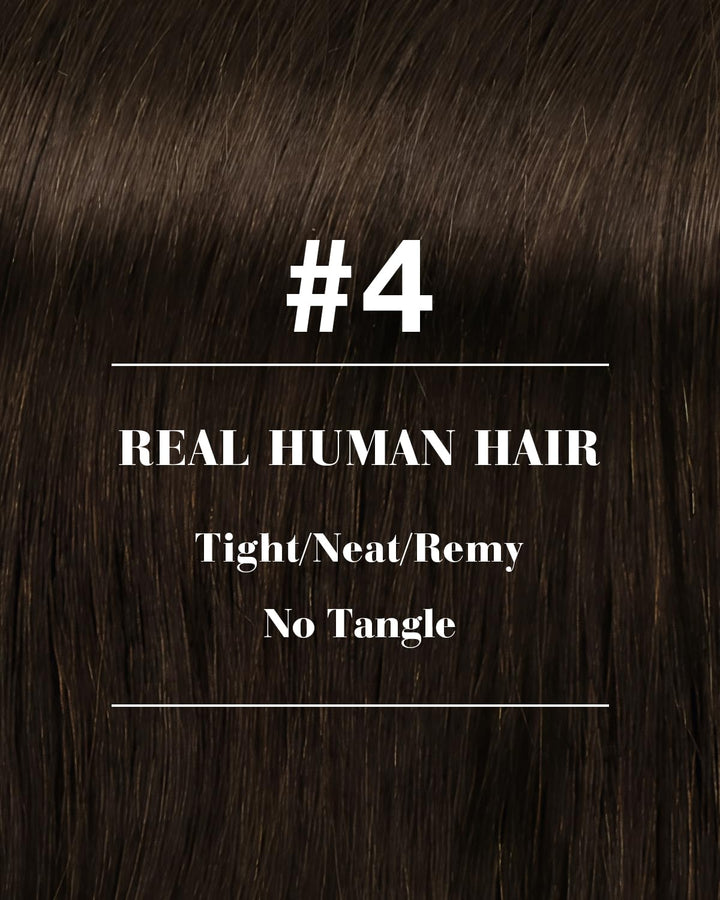 Hetto Tressen Echthaar Extensions, Mittelbraun, 35cm, 80g | 100% Remy Haar, Stylbar, knotenfrei, Fur