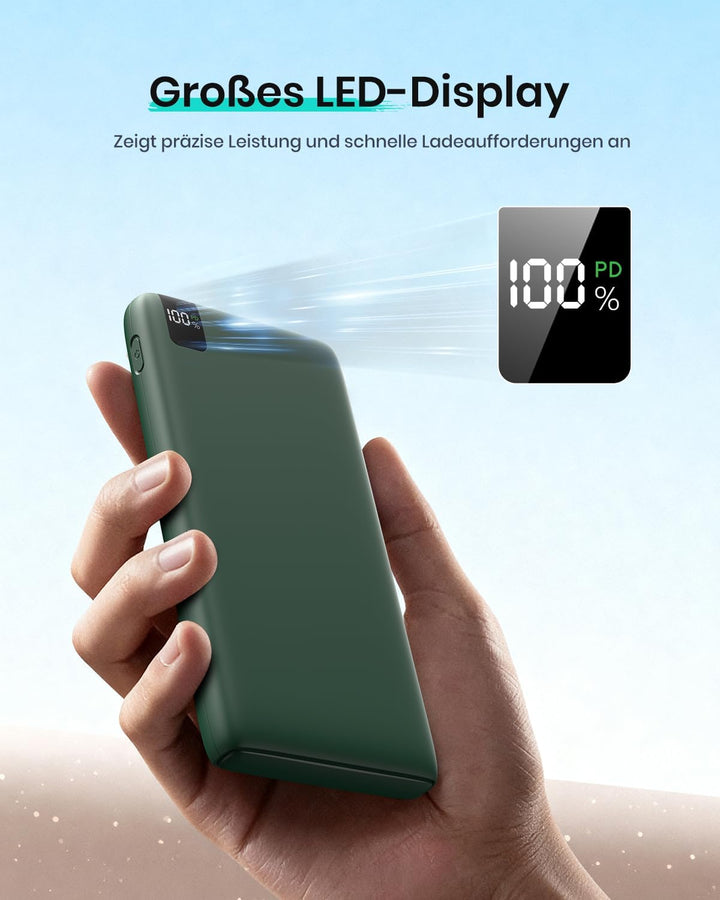 A ADDTOP Power Bank 20000mAh – Powerbank mit 22,5 W Schnellladefunktion, 4 Ausgängen und LED-Anzeige