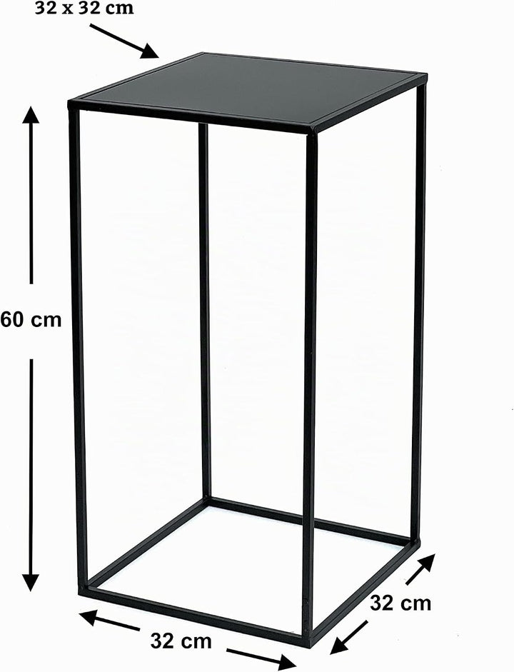 DanDiBo Blumenhocker Metall Schwarz Eckig 60-50 cm Blumenständer Beistelltisch 96312 Blumensäule Mod
