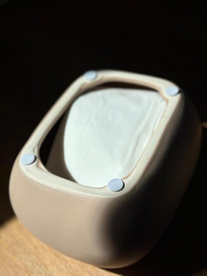 Keramik Kosmetiktücherbox Braun Pastell, moderner Taschentuchspender für Wohnzimmer, Badezimmer und