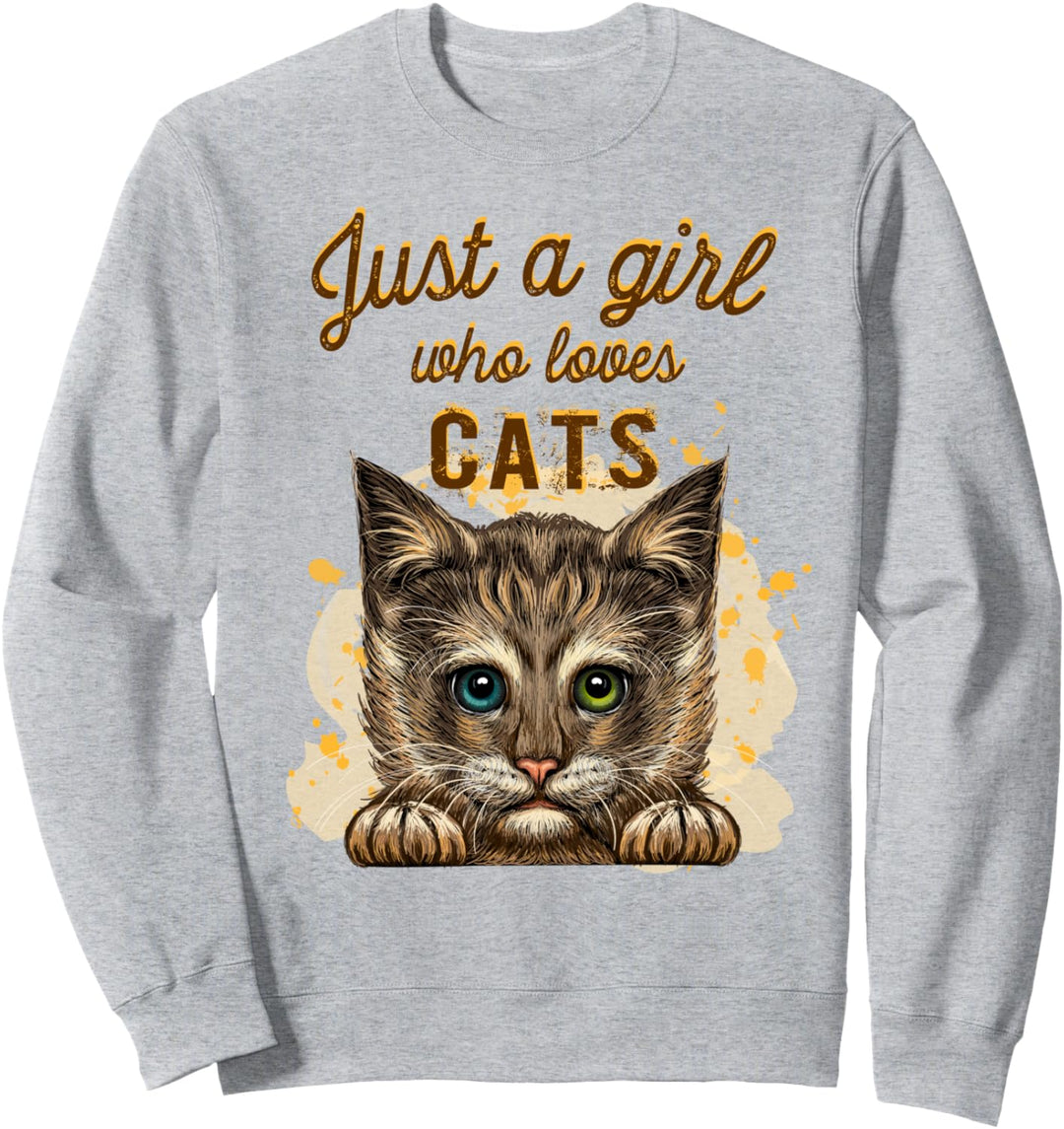 Nur ein Mädchen, das Katzengeschenk liebt Sweatshirt