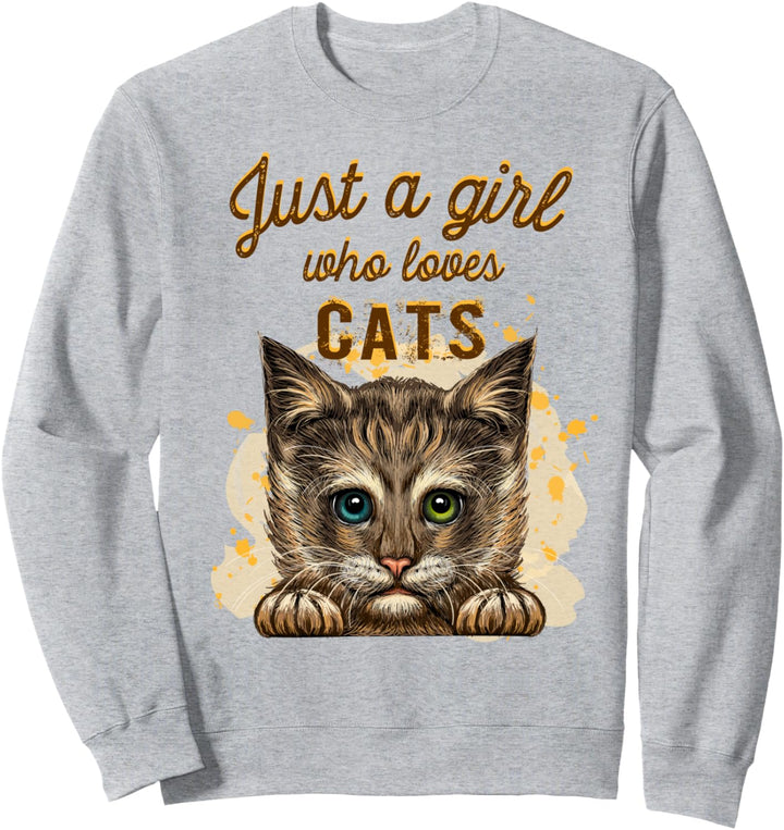 Nur ein Mädchen, das Katzengeschenk liebt Sweatshirt