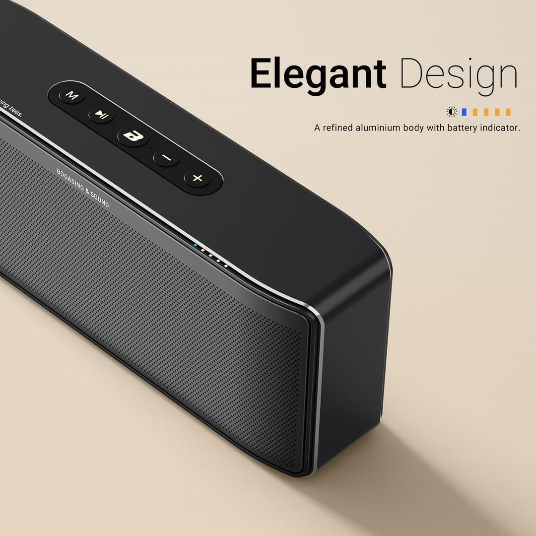 BOGASING S8 Pro Max Bluetooth Lautsprecher, 3 Channel Musikbox mit räumlicher Sound, 5 Treibern & 2