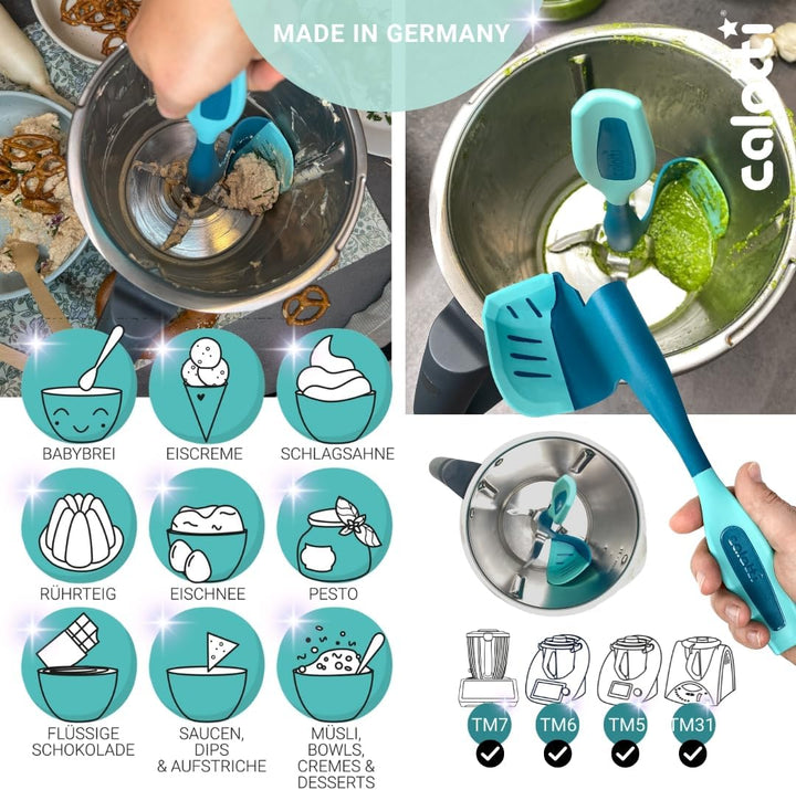 Calotti® Drehkellenspatel Silikon +, für Thermomix® TM6®,TM5® und TM31®. Einfaches Aufnehmen von Mix