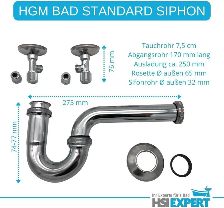 Geberit Waschtisch Waschbecken 65 cm Armatur Siphon Eckventil Komplettset